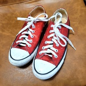 Red sequin Converse